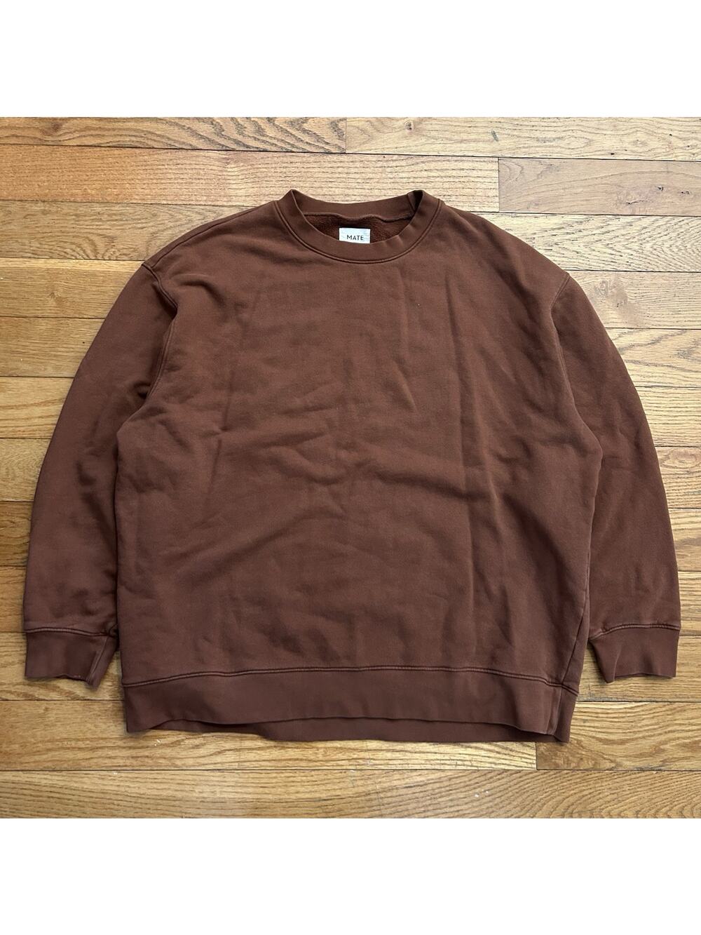 Mate The Label Brown Oversized French Terry Pullover Sweatshirt M/L